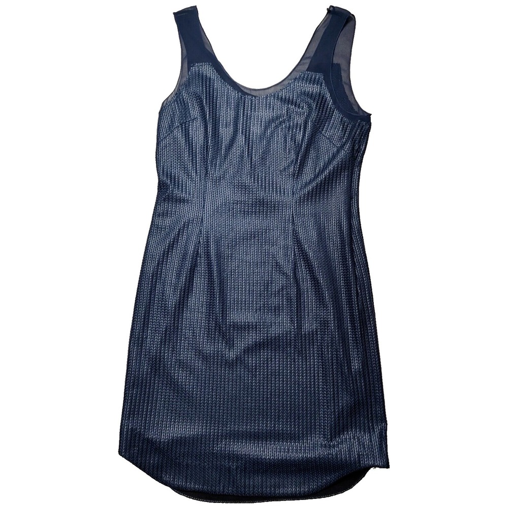 RAG & BONE DANA Women Size 0 Navy Lined Sleeveless Textured Knit Dress NEW